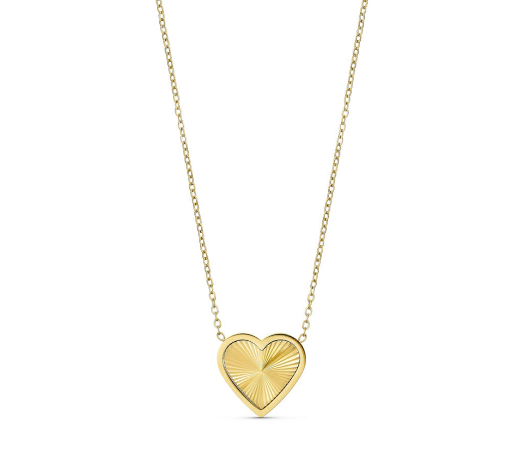 ANNEBRAUNER Sun Burst Heart halsketting 18K verguld