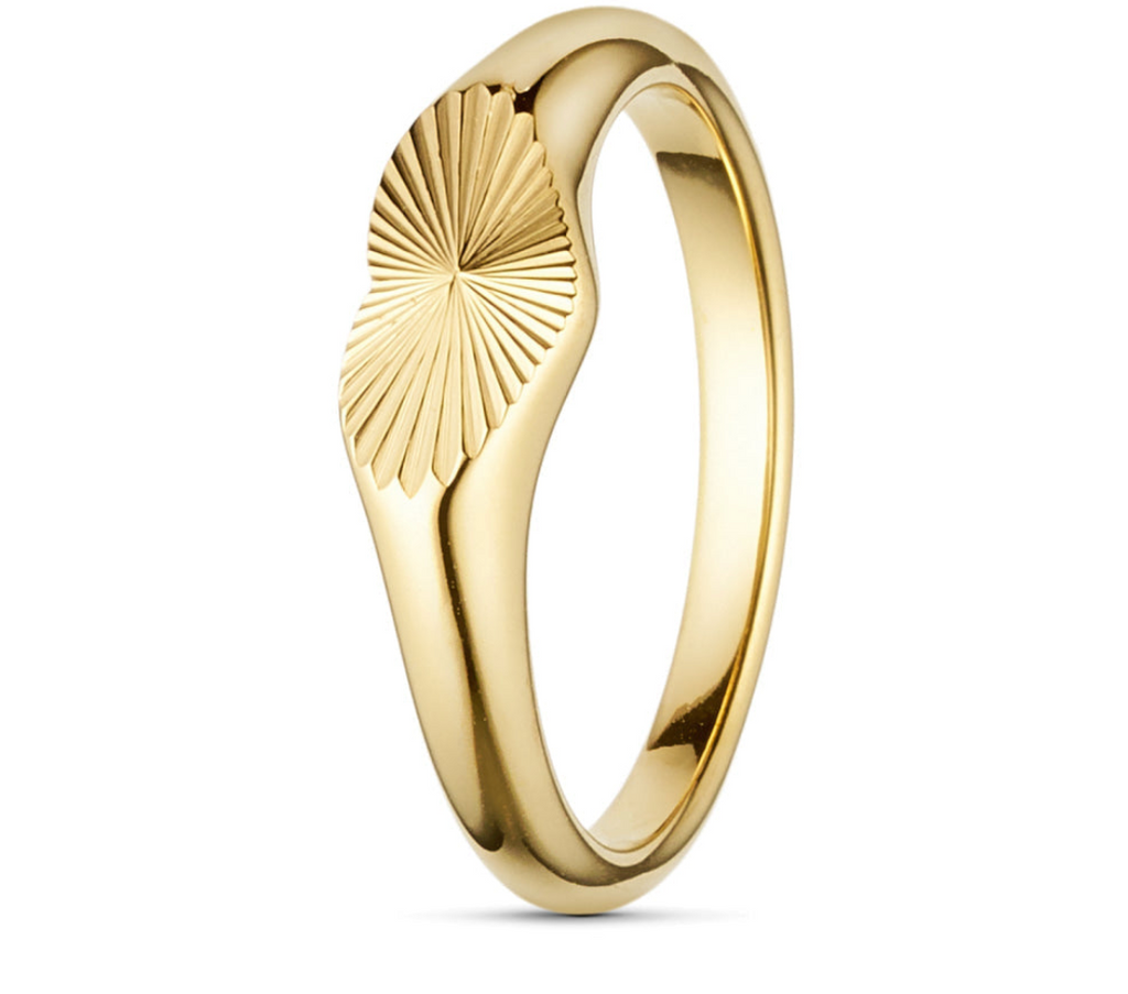 ANNEBRAUNER Sun Burst Heart ring 18K verguld