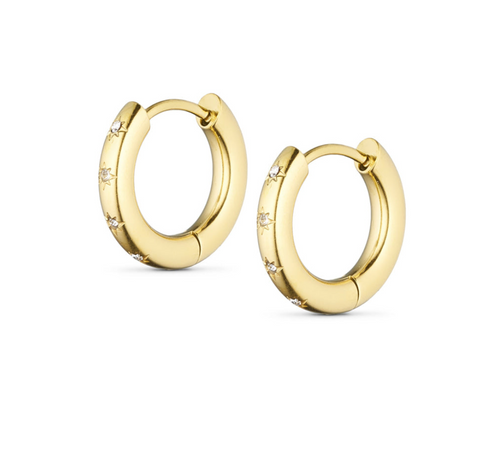 ANNEBRAUNER Golden Sun creolen 15 mm 18K verguld