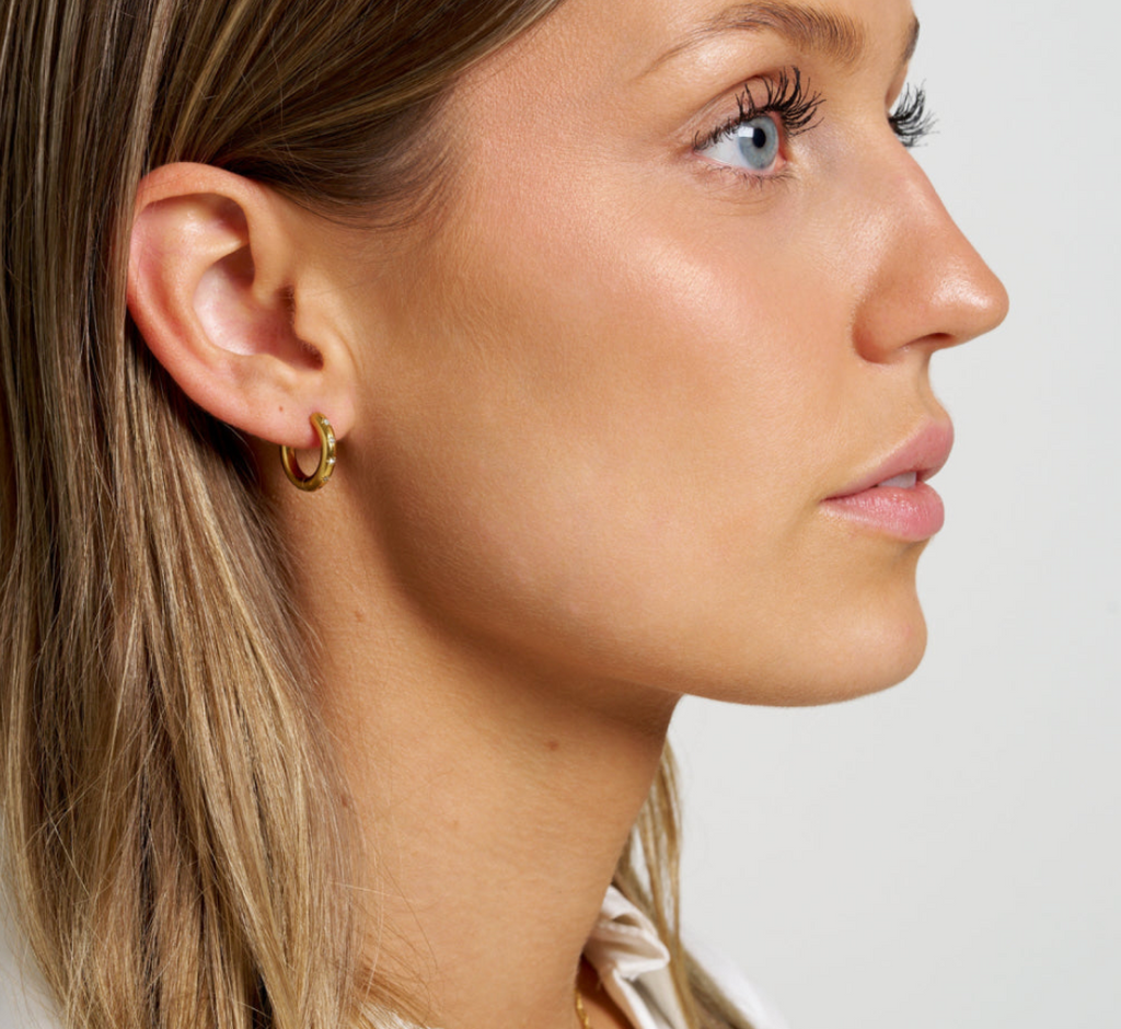 ANNEBRAUNER Golden Sun creolen 15 mm 18K verguld