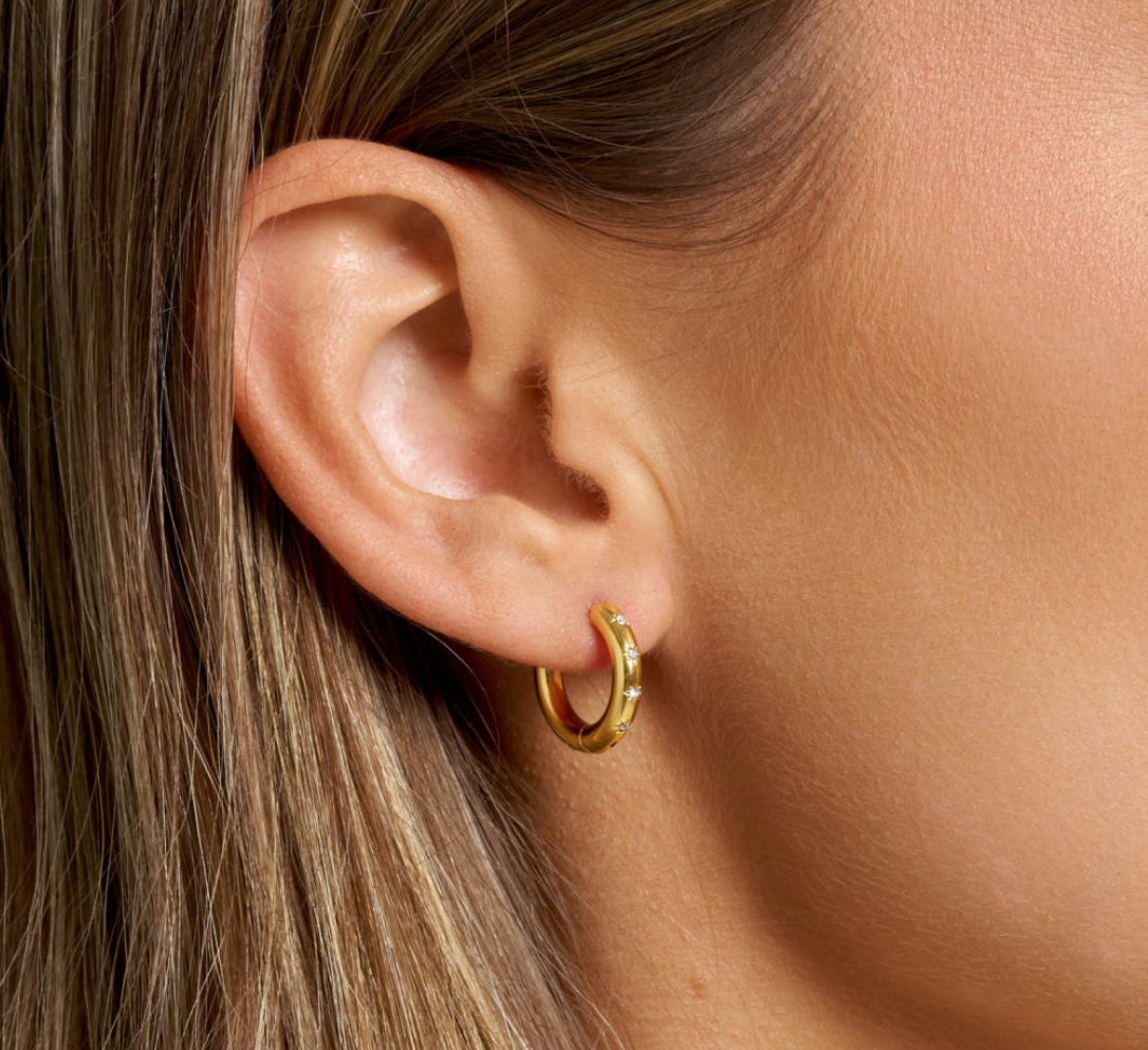 ANNEBRAUNER Golden Sun creolen 15 mm 18K verguld