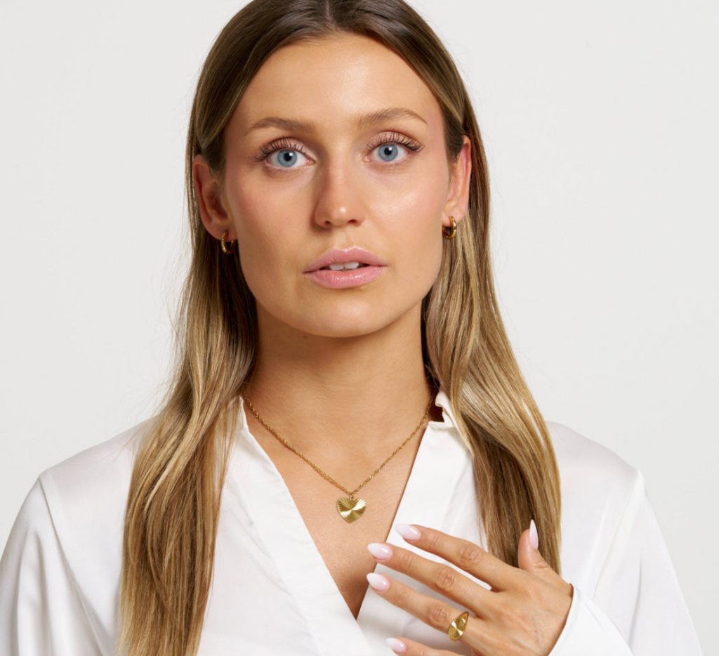 ANNEBRAUNER Golden Sun creolen 15 mm 18K verguld