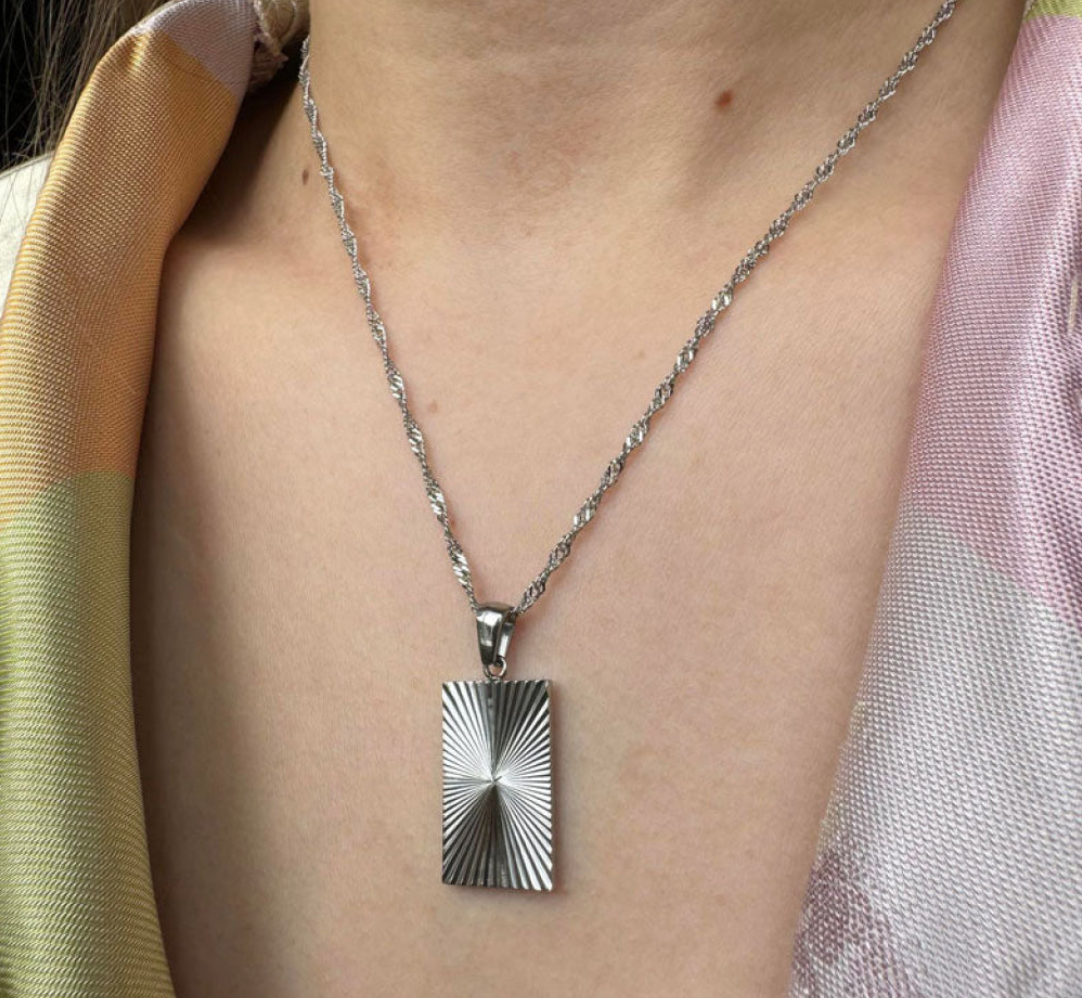 ANNEBRAUNER Sun Texture Rectangle halsketting