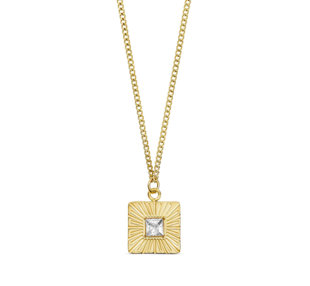 ANNEBRAUNER Sun Burst Square halsketting 18K verguld