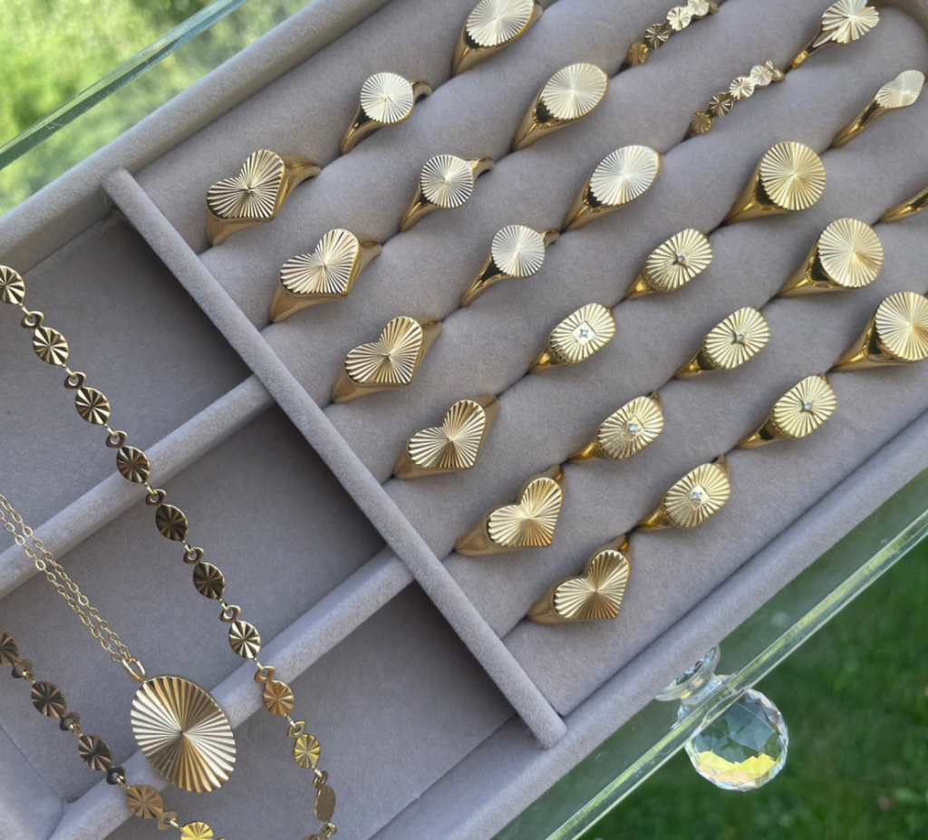 ANNEBRAUNER Big Sun ring 18K verguld