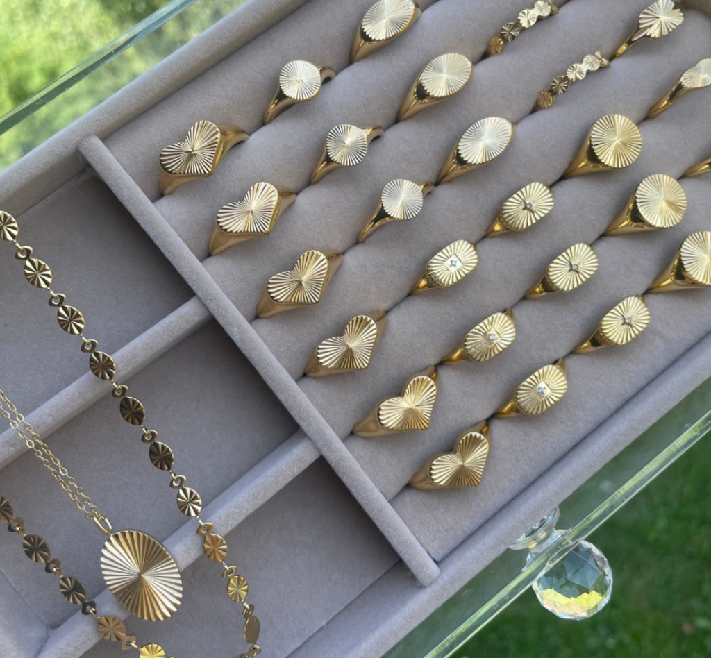 ANNEBRAUNER Sun Burst ring 18K verguld