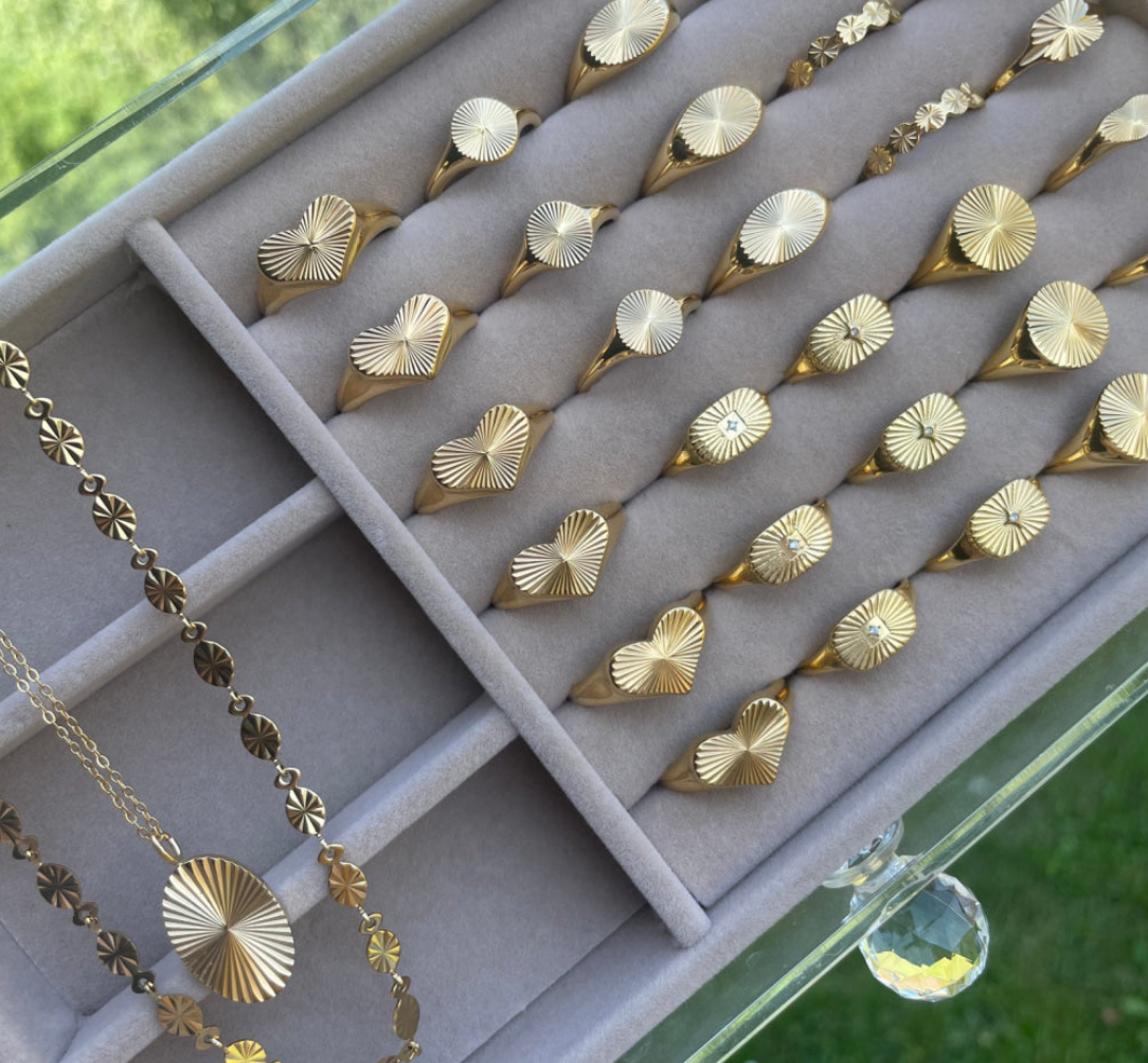 ANNEBRAUNER Sun Burst ring 18K verguld