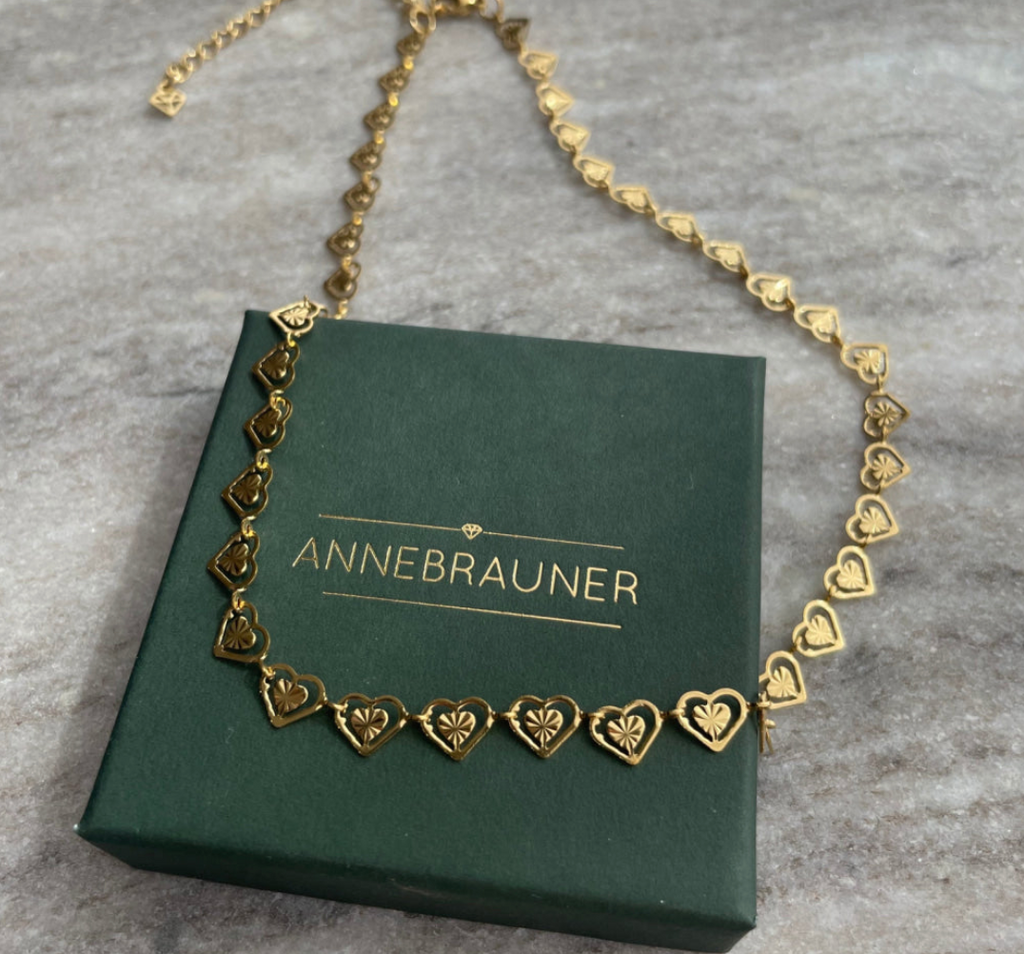 ANNEBRAUNER Hollow Sun Burst halsketting 18K verguld